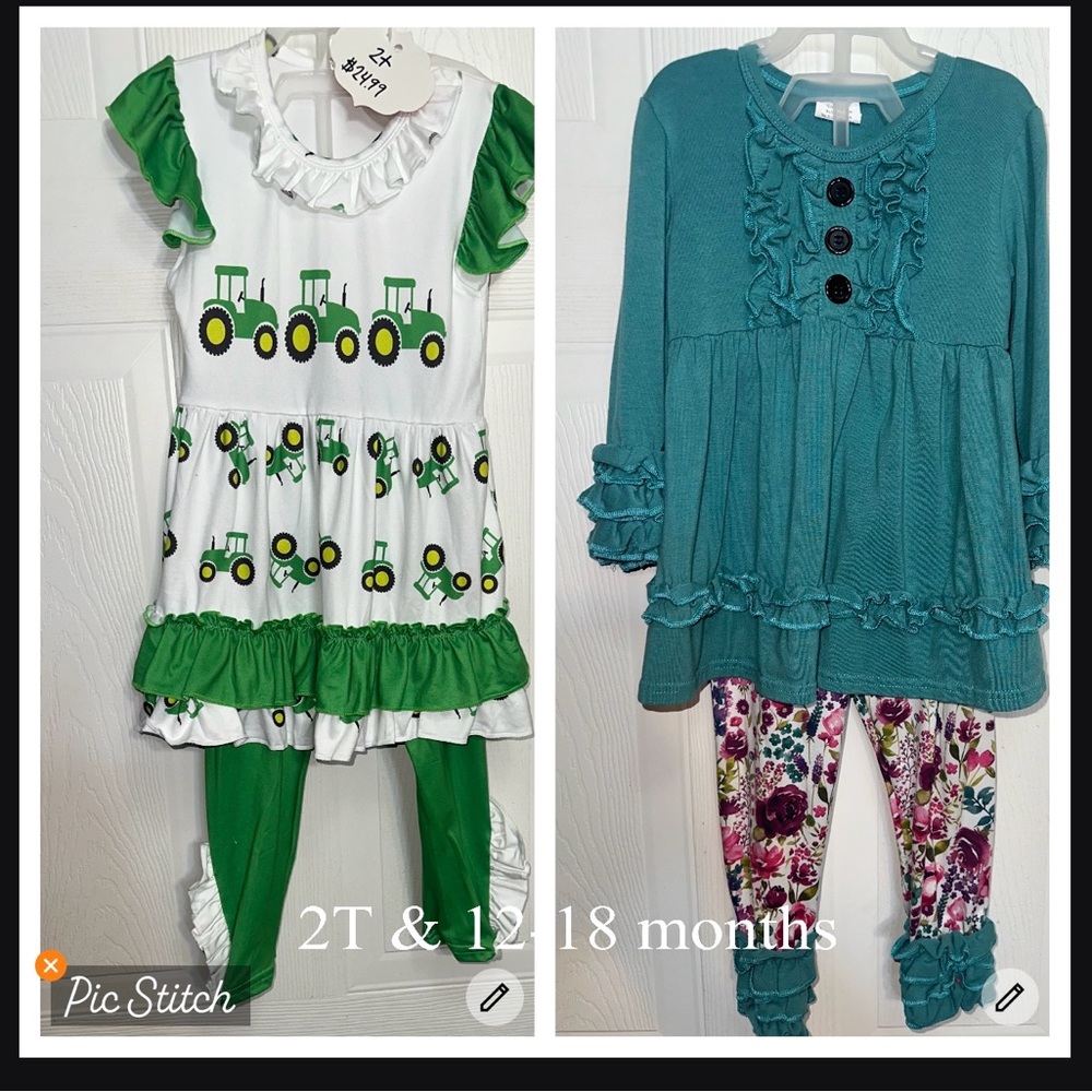NWT Boutique tractor and floral sets